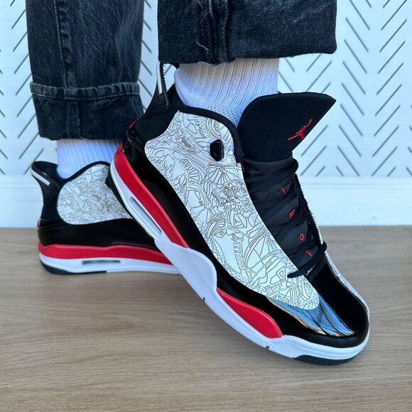 ⭐Rare Nike Air Jordan Dub Zero Men's Shoes 9.5 Fire Black Red Sneaker 311046-162 - Picture 3 of 13